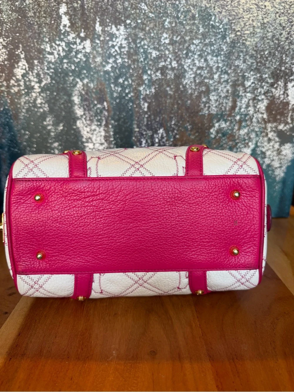 Metrocity Barbiecore Y2K Vintage Quilted Monogram Doctor Bag Pink VGUC